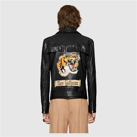 Gucci tiger leather jacket